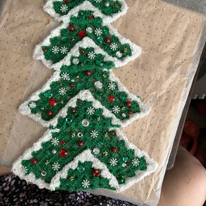 Handcrafted Green and White Holiday Tree Decor